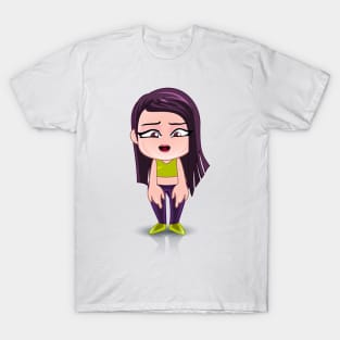 brown eyes beautiful girl cartoon character for young kids T-Shirt